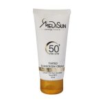 کرم ضد آفتاب رنگی SPF50 مدیسان مناسب پوست معمولی و خشک ۵۰ میلی لیتر