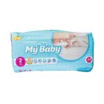 پوشک سایز ۲ مای بی بی (۳ تا ۶ کیلو گرم)  44 عددی حاوی عصاره بابونه