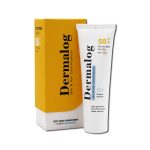 کرم ضد آفتاب SPF50 پوست خشک درمالوگ بی رنگ 50 میلی لیتر